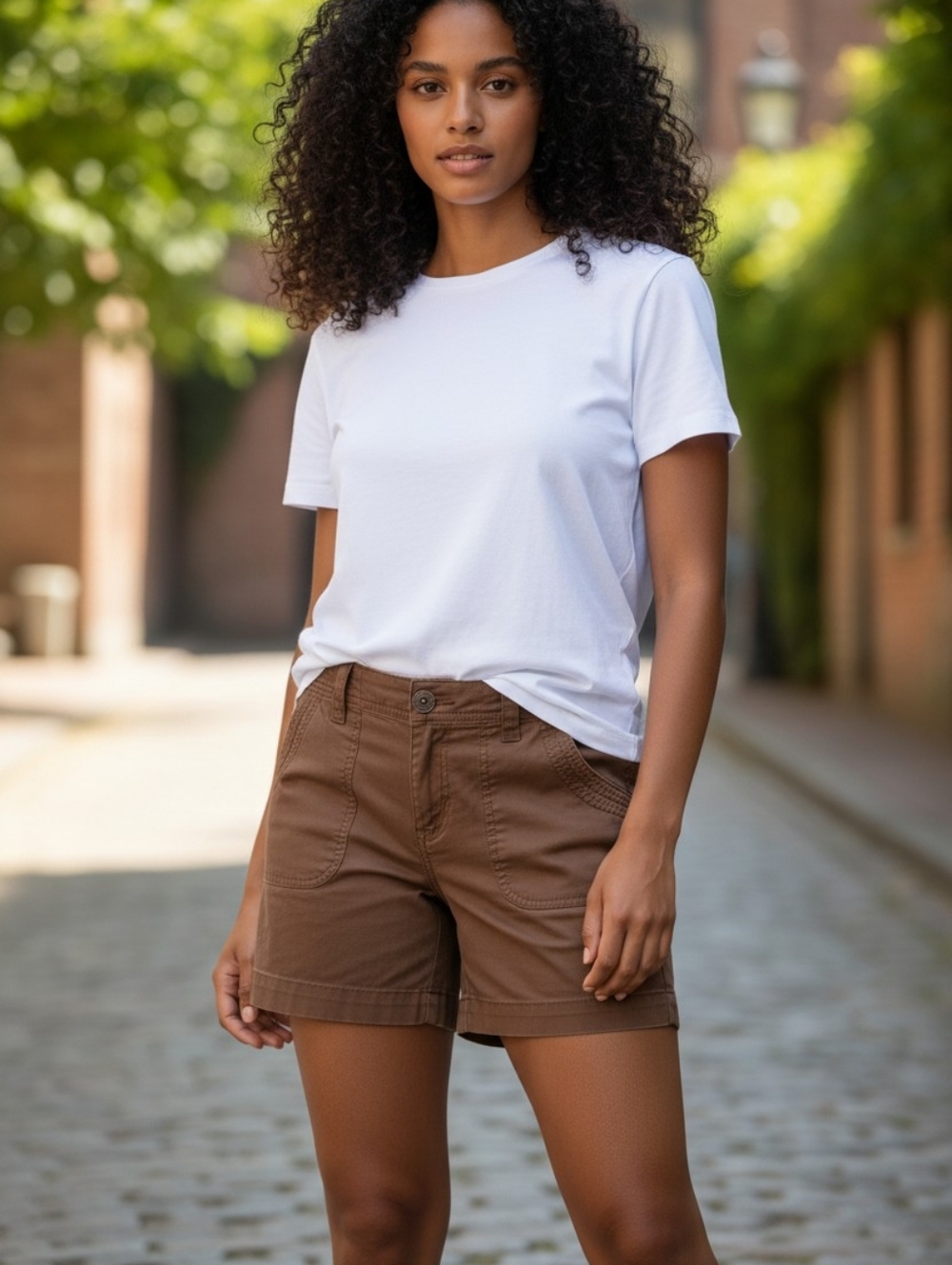 Ingredients - Casual Brown Utility Shorts